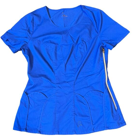 Jaanuu Women's Pocket Scrub Top Blue Style# J96066 Blue Size S - Picture 1 of 6